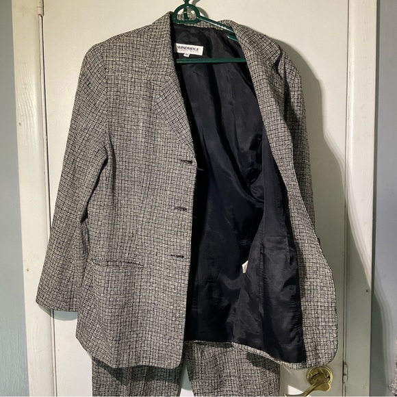Windridge Cheryl Nash Vintage SILK tweed b&w Pants Suit SZ 12 - Picture 6 of 16